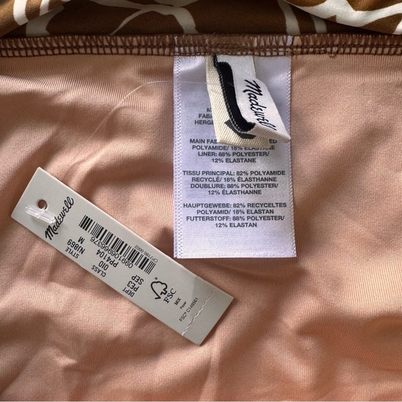 NWT Madewell High-Rise Crossover Bikini Bottom in Abstract Flora Sepia Size M - Picture 9 of 10